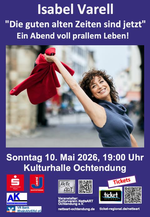 Plakat zur Veranstaltung mit Isabel Varell in Ochtendung.