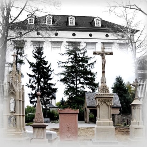 Weckbecker Grabstellen und Gebäude (Fotomontage)